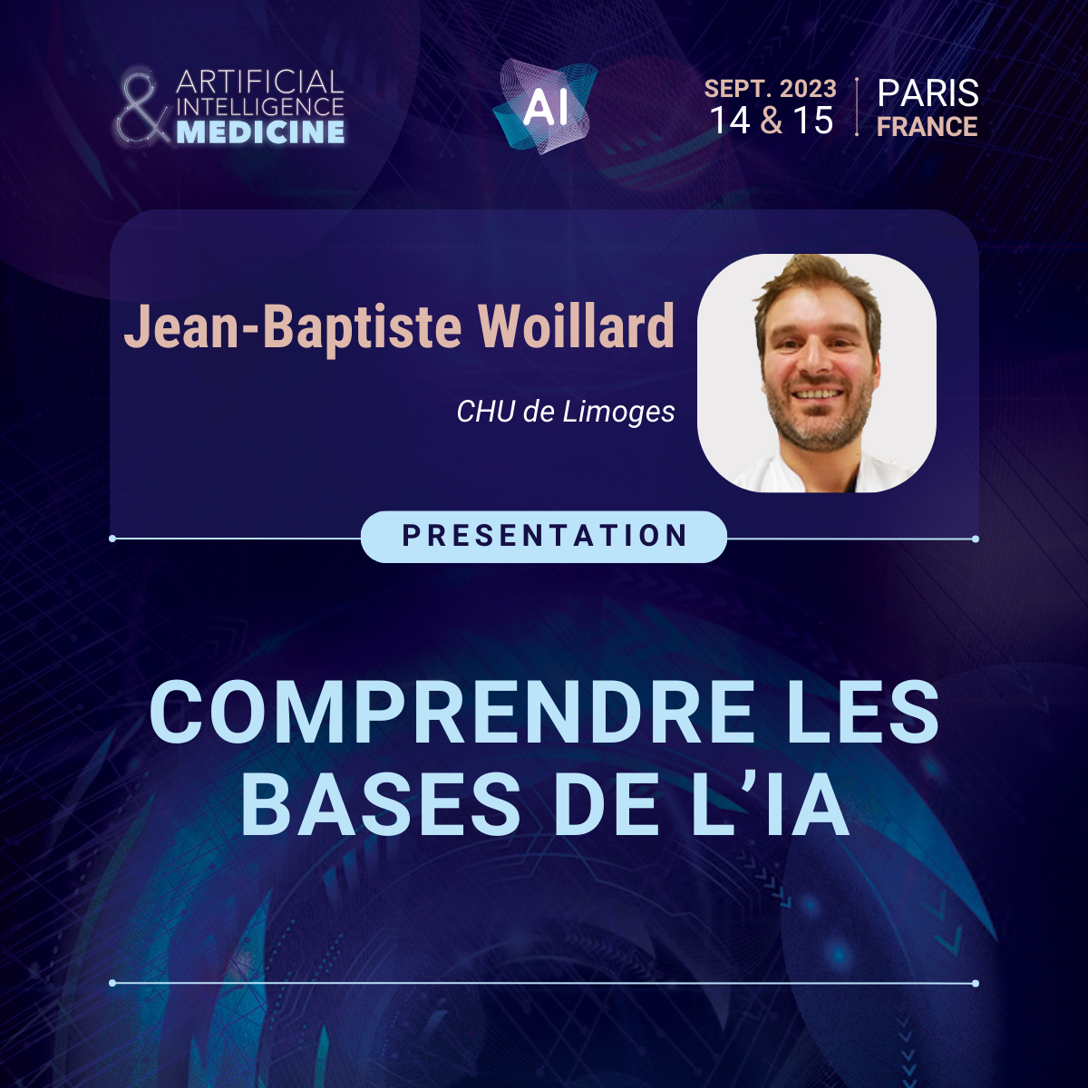  Le Professeur Jean-Baptiste WOILLARD au cœur de la Deuxième Réunion sur l’Intelligence Artificielle en Néphrologie à Paris les 14 et 15 septembre 2023
